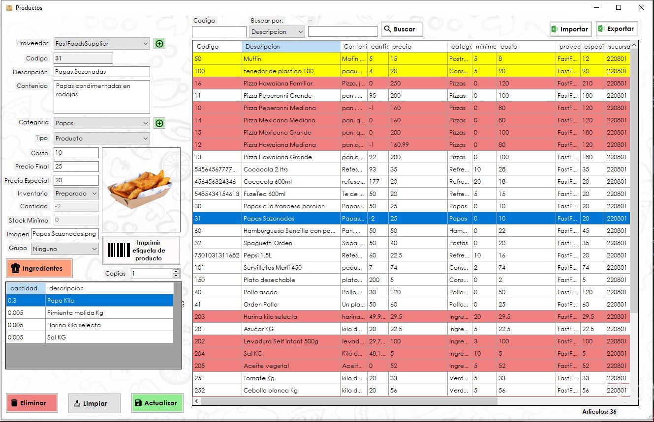 FastFoodManager en acción